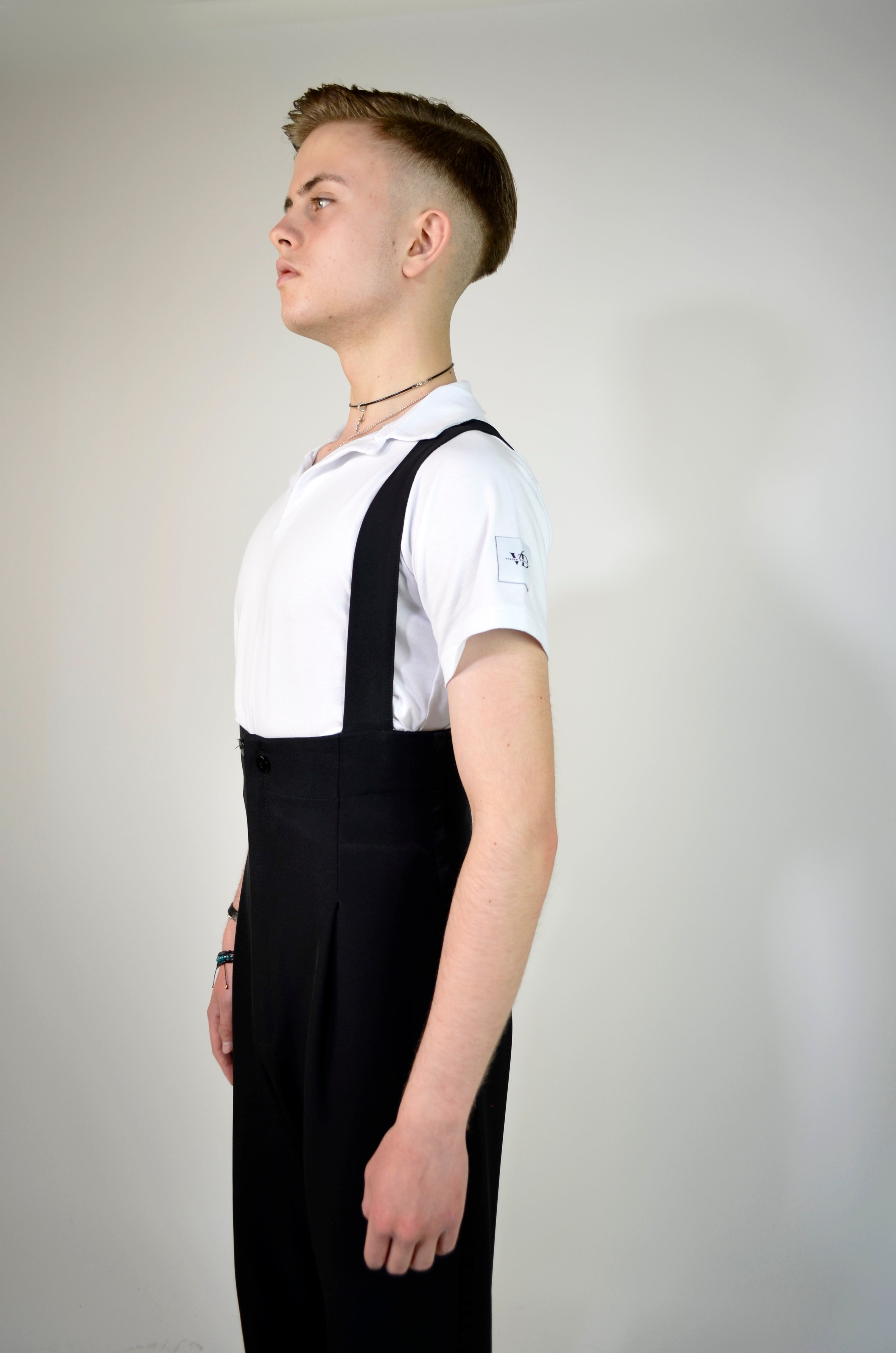 Tavros Men – White / black polo training shirt for men – latin & standard dancesport