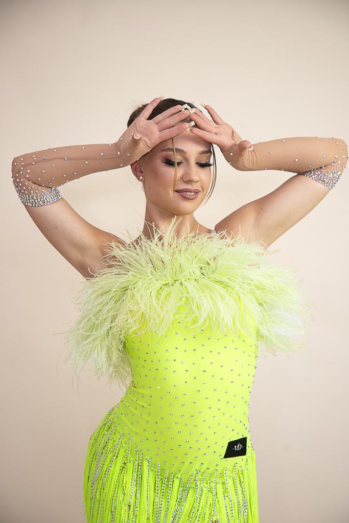 girl wearing open dress, vision dancewear