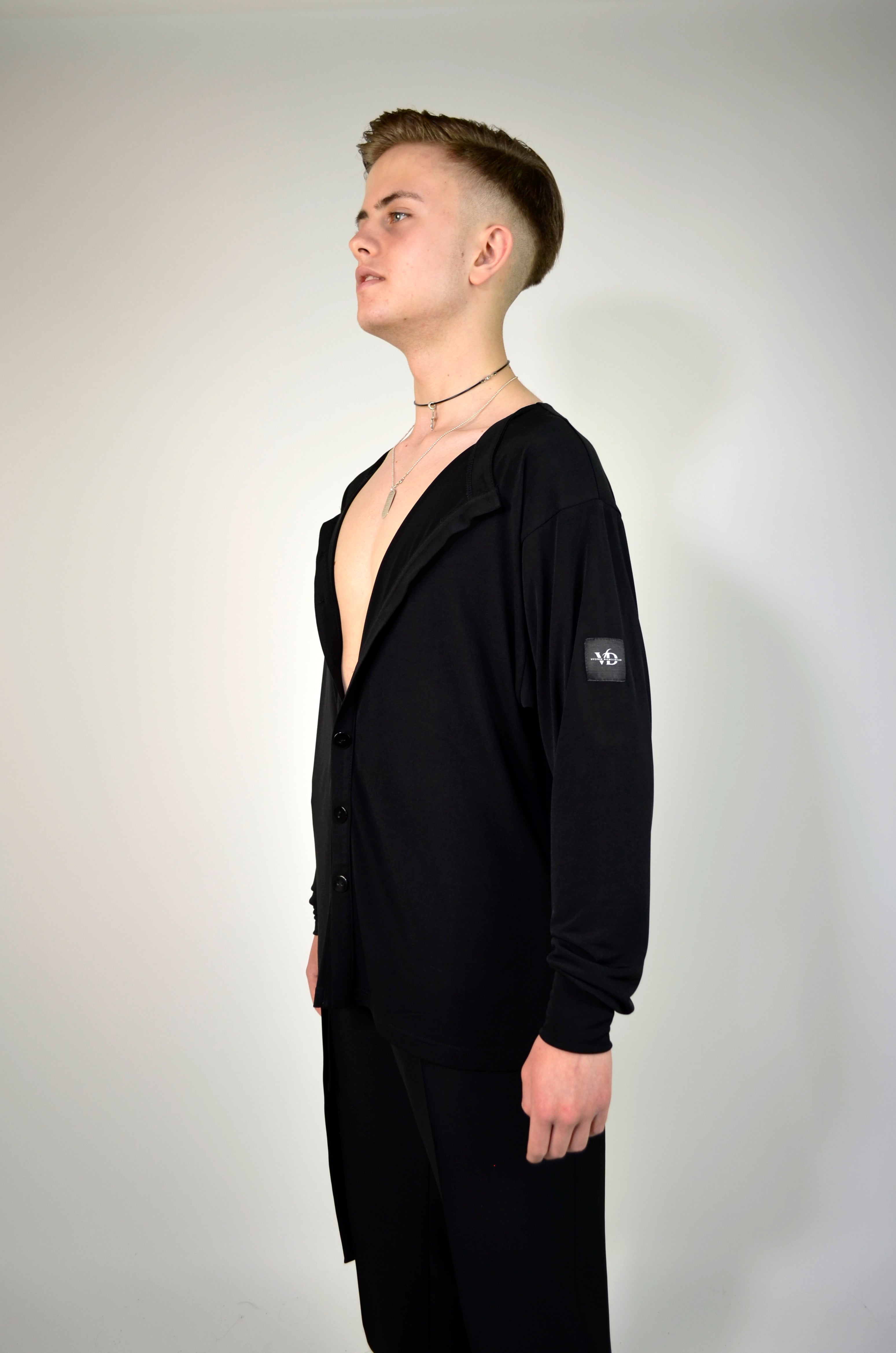 Greve Men – Cămașă oversize de antrenament latino bărbați, neagră